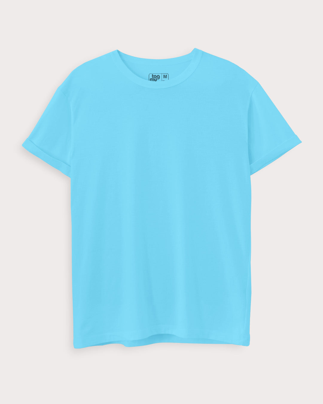 Aqua Blue Solid T-Shirt