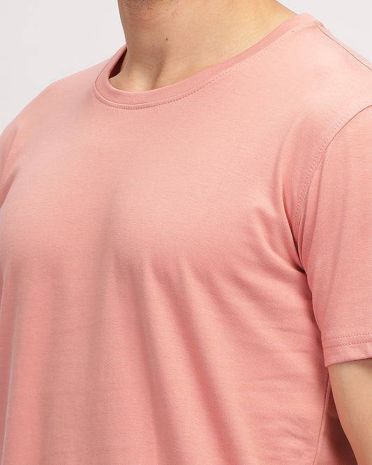 Salmon Pink Solid T-Shirt