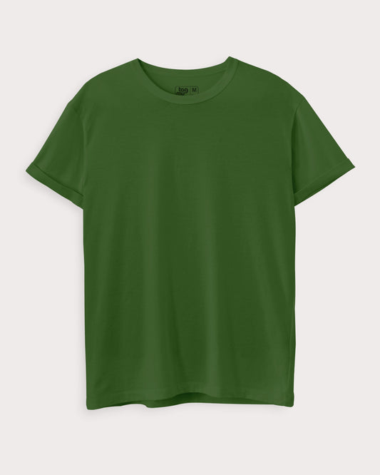 Bottle Green Solid T-Shirt
