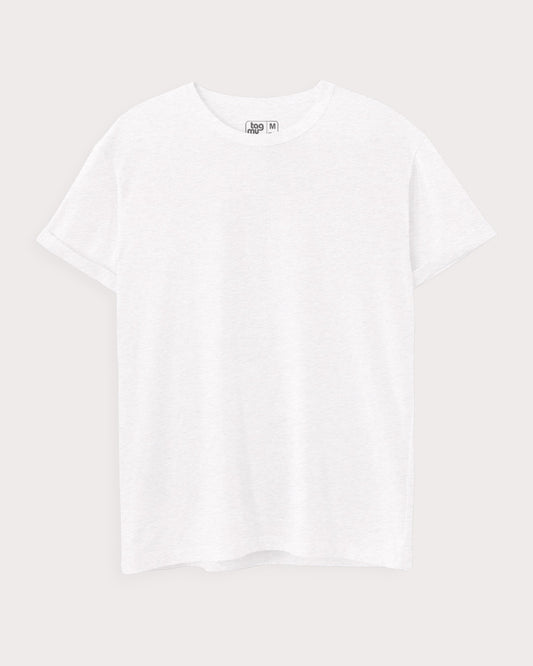 White Melange Solid T-Shirt