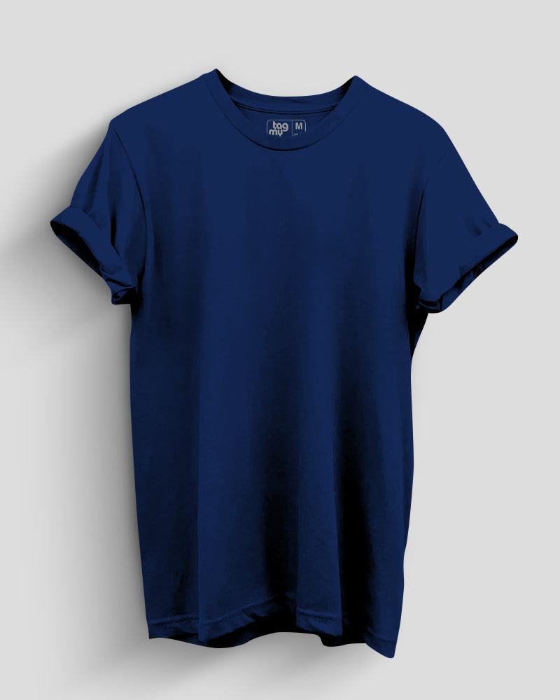 Donation overførsel Forblive Buy Navy Blue Solid T-Shirt Online - Plain T-shirts - Tag My Tee – TagMyTee