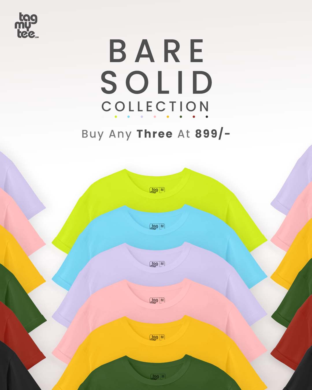 Bare Solids - Pack of 3 Solid Tees