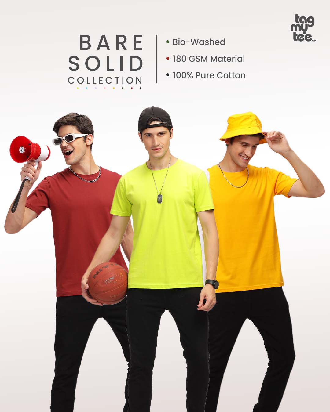 Bare Solids - Pack of 3 Solid Tees