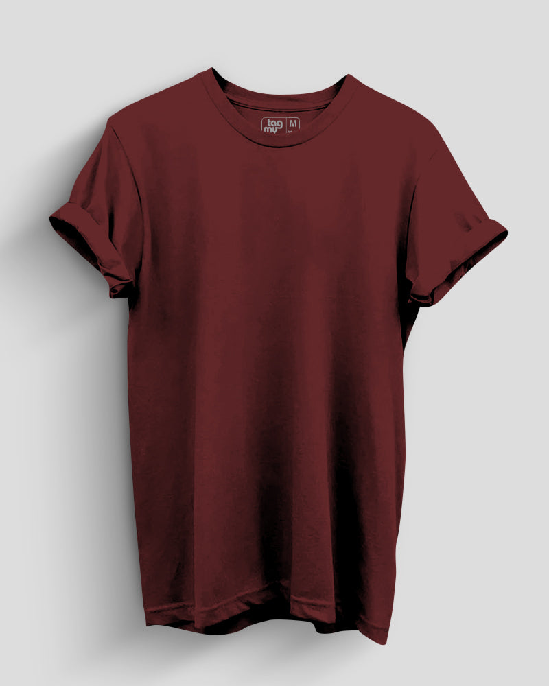 Maroon Solid T-Shirt