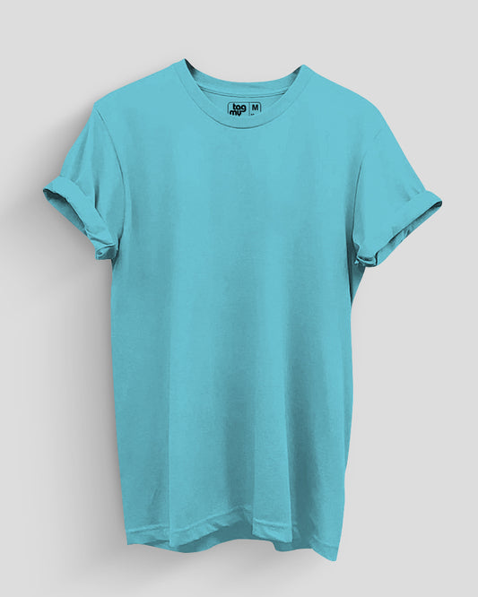 Ice Blue Solid T-Shirt